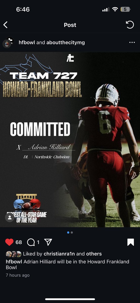 Adrian Hilliard (@adrianhhilliard) on Twitter photo Excited and thankful to announce that i will be apart of team 727 at the Howard-Franklin bowl. I will he playing DL and an excited to represent myself and my team <a href="/NCSMustangs_FB/">Northside Christian Mustangs Football</a> <a href="/rayner_coach/">Coach Rayner</a> <a href="/AvontrellHazz3/">Avontrell Hazzard</a> Excited and thankful to announce that i will be apart of team 727 at the Howard-Franklin bowl. I will he playing DL and an excited to represent myself and my team <a href="/NCSMustangs_FB/">Northside Christian Mustangs Football</a> <a href="/rayner_coach/">Coach Rayner</a> <a href="/AvontrellHazz3/">Avontrell Hazzard</a>