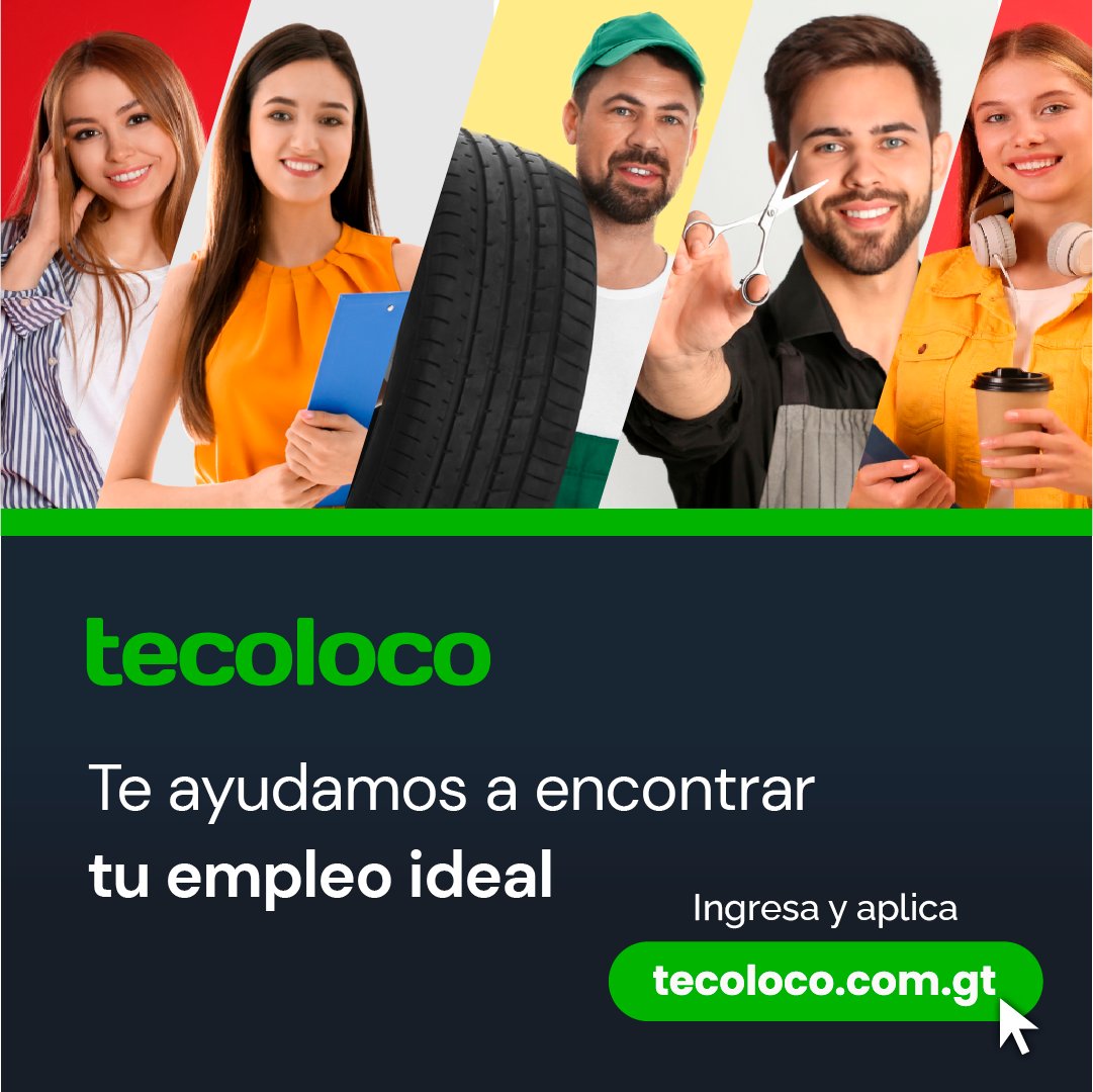 EmpleoGuatemala's tweet photo. Desde el primer paso hasta tu próximo empleo, en Tecoloco te ayudamos a encontrar tu mejor oportunidad. 💼🤝

⏩ Aplica ahora en el siguiente link: https://t.co/nWOaHUmznp https://t.co/ISNUhyR1Eg