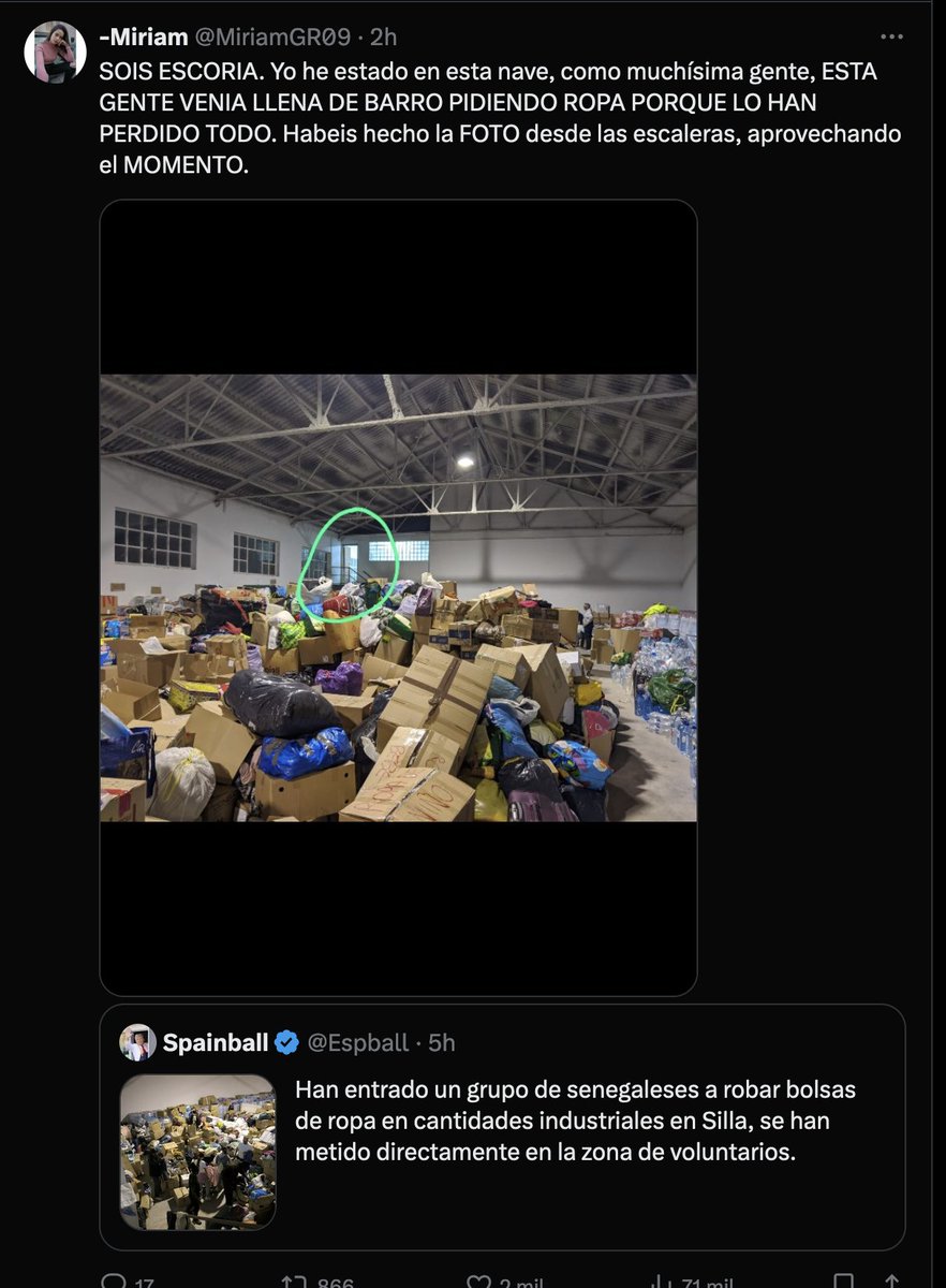 oye <a href="/peldanyos/">Peldanyos</a> una dudilla, cuando el principal representante de la organizacion fascista q estas defendiendo porq "ayudan" se dedica a acosar a unos chavales racializados que han perdido todo por ir a recoger ropa como todos... esta teniendo ideologia o no?