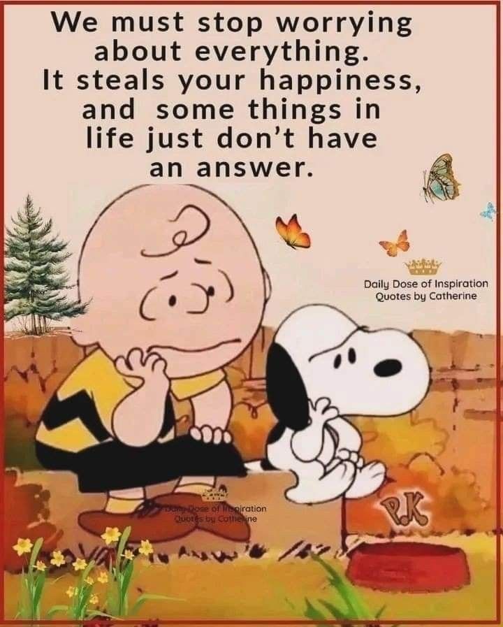 We must stop worrying about everything.
It steals your happiness
And some things in life just don't have an answer.