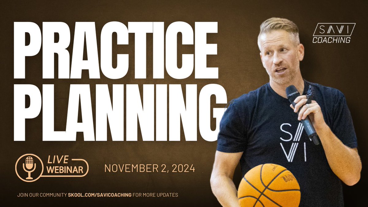 coachcascio's tweet image. Miss the webinar? Catch the replay in the SAVI Coaching Community!

Turn wasted minutes into winning minutes. tinyurl.com/bdbm25py

 #SAVICoaching #BasketballIQ #PracticeSmarter