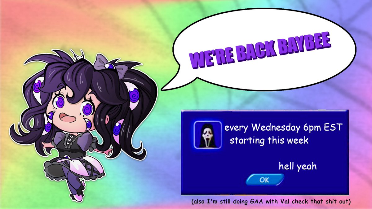 CipherNovella's tweet photo. at long last.... I AM OUT OF HIBERNATION!!! (took me long enough tbh lmao) 

see you guys on Wednesday!! there's a certain spooky game I played the demo for last year that's gotten a full release and I think we can stretch the Halloween festivities out by one more week... #Vtuber https://t.co/mzkt49lrsA
