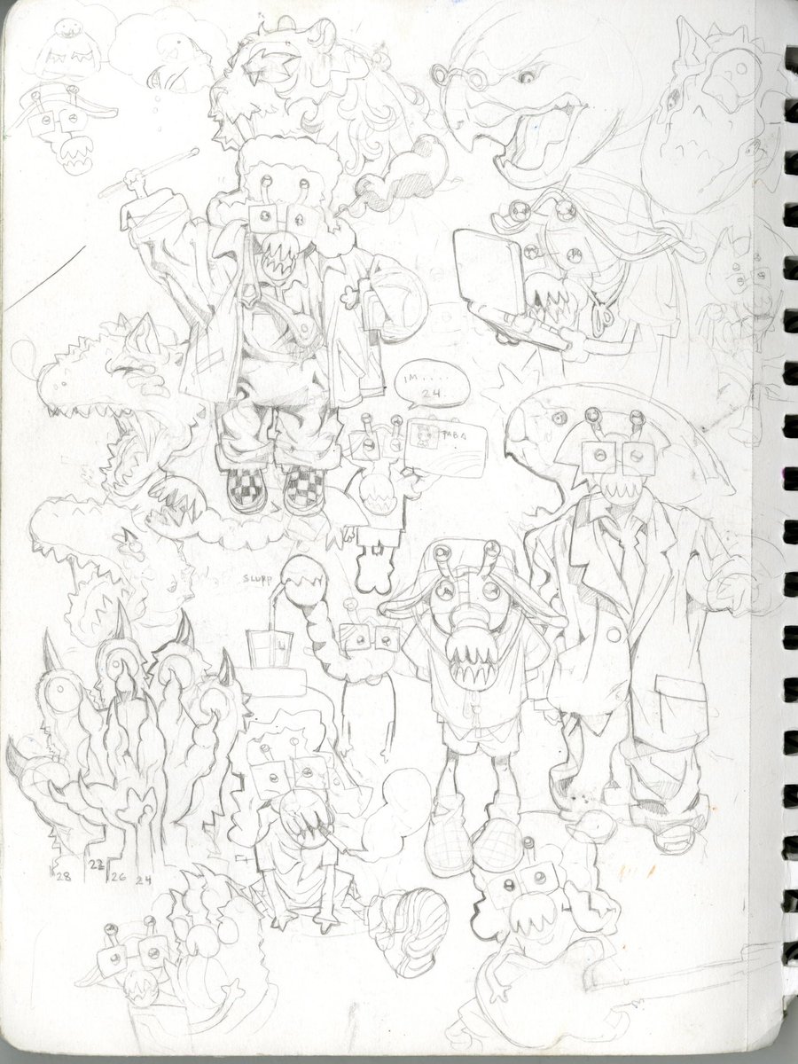 Misc Paleobido character sketchbook scans 