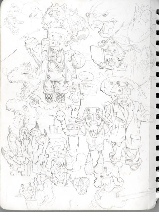 Misc Paleobido character sketchbook scans 