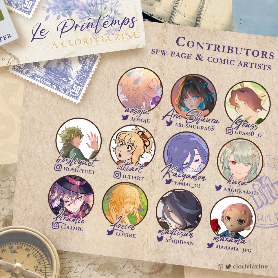 cloriviazine's tweet photo. 🌻 CONTRIBUTOR LINEUP 🌻

We are delighted to reveal our full contributor lineup for Le Printemps! Please give a warm welcome to our SFW Artists and Writers. (1/2) https://t.co/ThIBMu7tO7