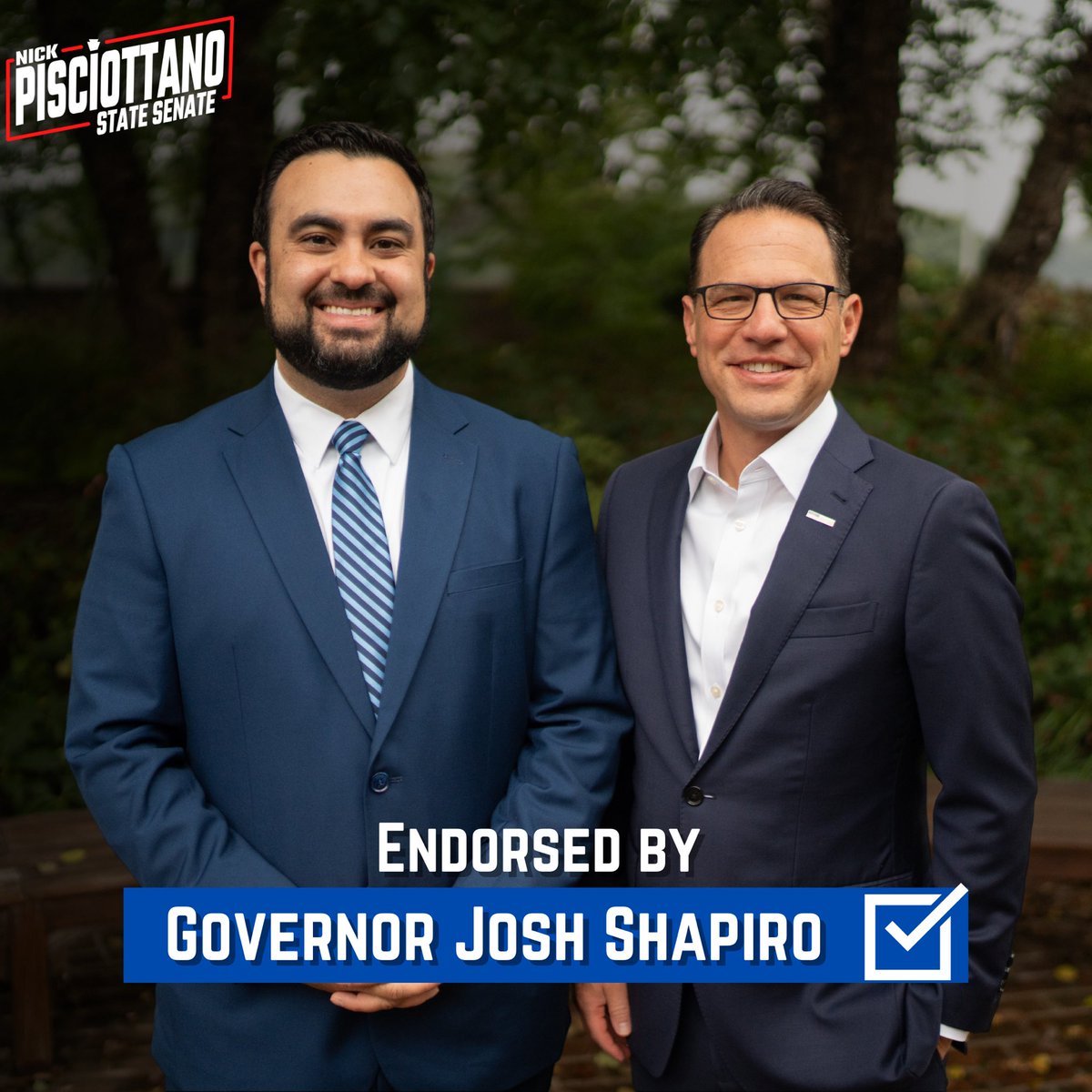 PisciottanoPA's tweet photo. My time in Harrisburg has taught me that getting things done is a team sport so I’m proud to have the endorsement of leaders at every level of government from Governor @JoshShapiroPA &amp; 
Lt. Governor @AustinDavisPA to the local mayors &amp; council members in over a dozen communities. https://t.co/hu3j99pxqc