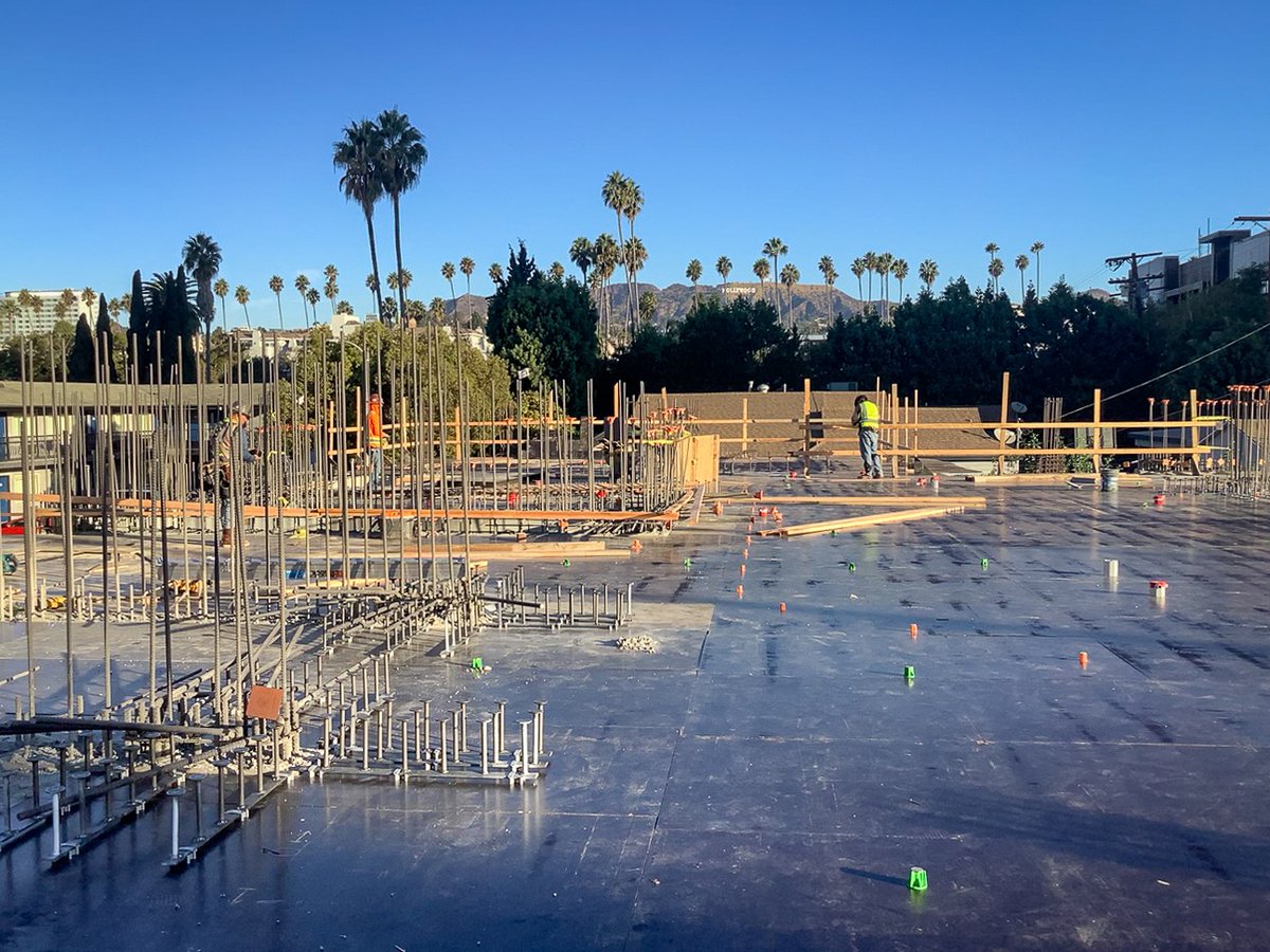 lahmonarch's tweet photo. At 6007 Sunset, the second-floor formwork is nearly complete and ready for the concrete pour, bringing us one step closer to a new view of the Hollywood Sign. Stay tuned as we continue to rise! https://t.co/N3YrOmCW1r
