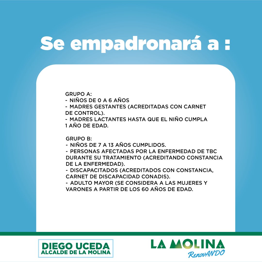Munimolina's tweet image. La alimentación de nuestros niños es esencial para su desarrollo integral, formando ciudadanos responsables y comprometidos con el futuro.

El empadronamiento durará 5 días. Encuentra tu punto más cercano y acércate. ¡Te esperamos!

#VasoDeLeche #ProgramasSociales