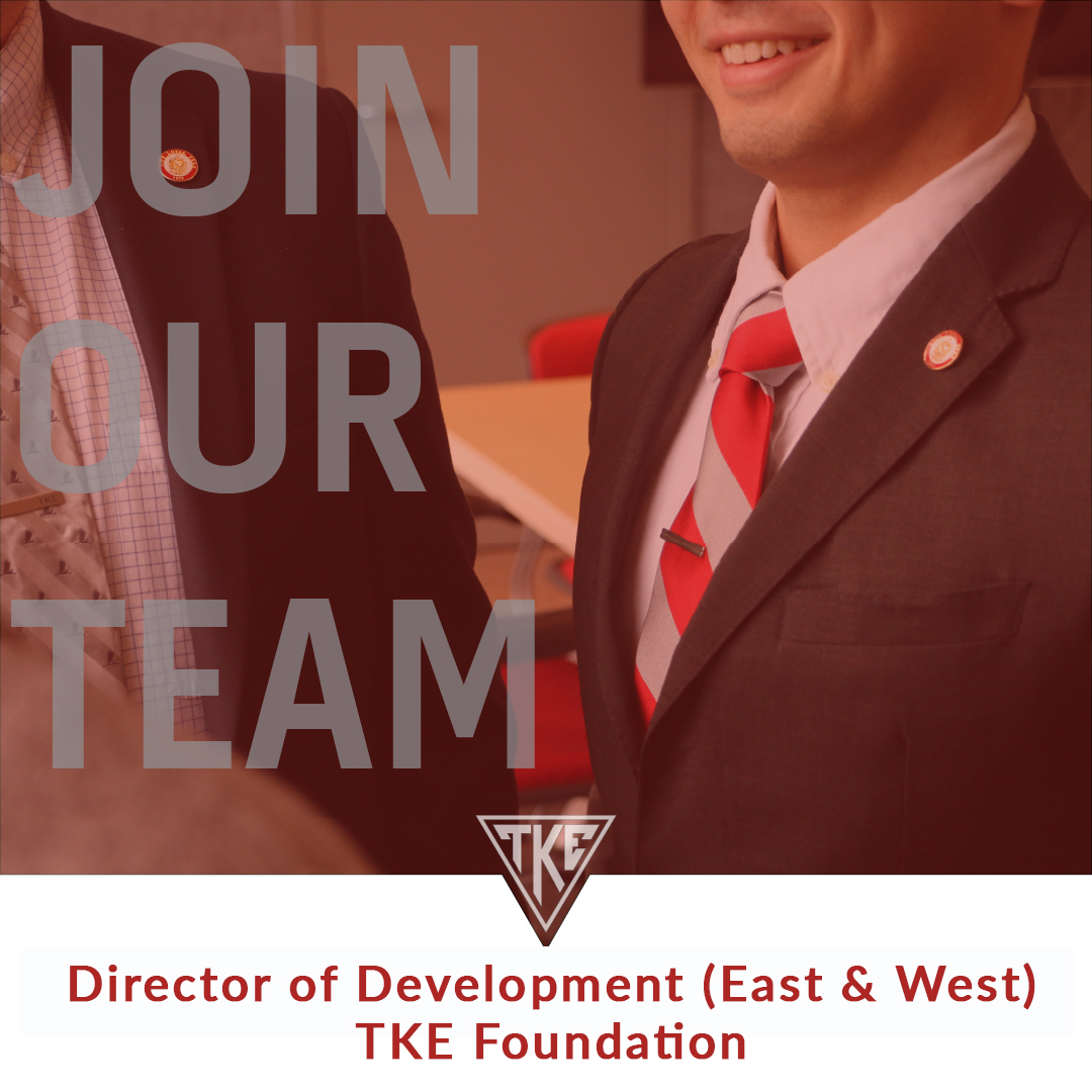TKE_Fraternity's tweet photo. We're growing! Are you, or someone you know, interested in working for TKE Foundation Staff? Your personal interest, or referrals of other Tekes, are needed in order to help find the best candidates to join our team. Learn more: https://t.co/lgrcWaiJXr #TKEnation #KnightofApollo https://t.co/Oxs41rMbVz