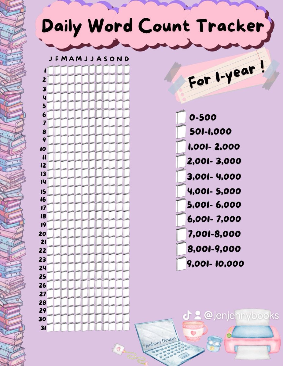 Check out my Daily #wordcount tracker 🖤 available on #etsy for download :) JensHomeMadeArt 🖤
#NaNoWriMo #AuthorsOfTwitter #WritingCommunity #writinglife #howtowriteabook #books #November #USElection2024