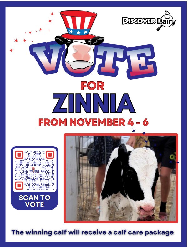mrsishamscience's tweet photo. My science classes need your vote! Please help us name Zinnia America's Favorite Calf. From November 4-6, join the fun and vote for Zinnia. We want her to be crowned on November 8th at the live watch party. Thank you!!

Go to https://t.co/V7fIfDcEF6 to vote for Zinnia. https://t.co/G50DZ1f41v