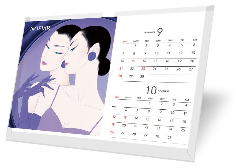 ご来場者様には、特別企画として展示作品を使用した「2025年ノエビア