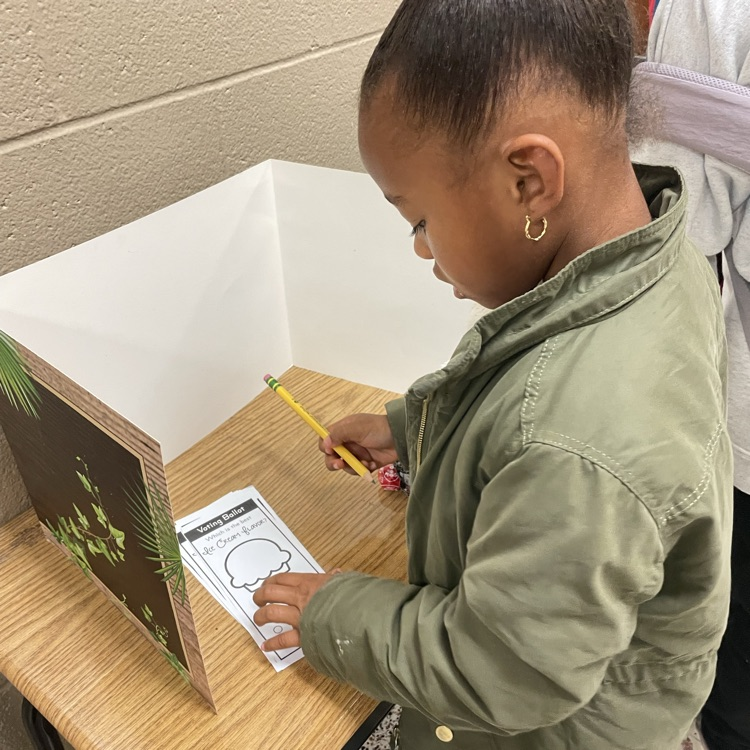 MorganElementa2's tweet photo. Ms. Minor and Ms. Bell's K students took some time in the voting booth, voting on their favorite ice cream today. It's election eve - what a great way to make learning relevant! #morganmavericks #morganmaverickadventures #learninginclemmons #wsfcs #morganstrong https://t.co/lSW0lGMirf