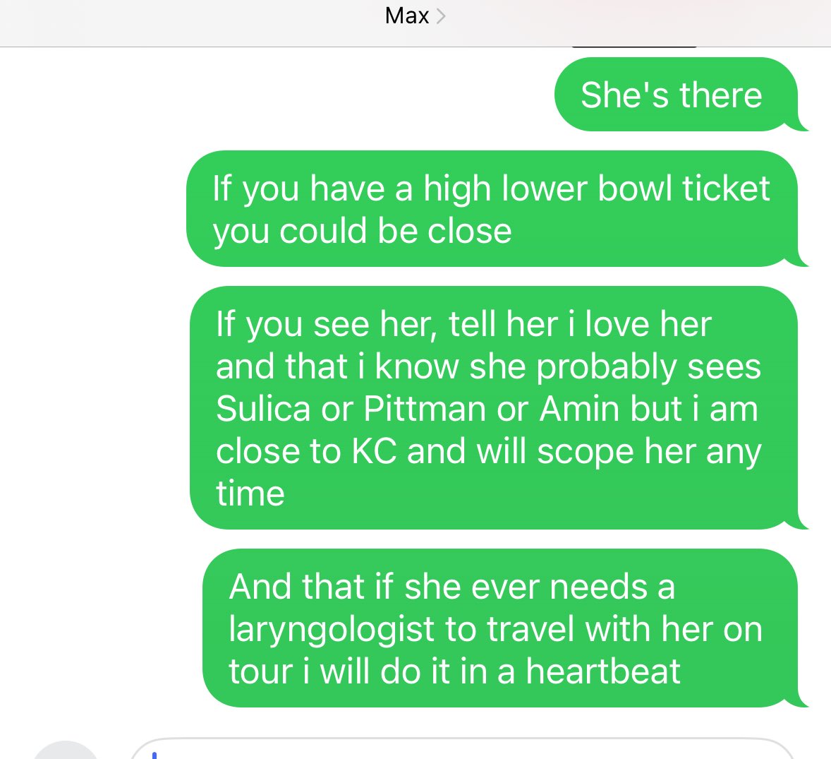 Dehra McGuire, MD (@dehramcguiremd) on Twitter photo Me telling my husband if he’s close to <a href="/taylorswift13/">Taylor Swift</a> tonight to help me shoot my shot to be her laryngologist 😅🤞🏼
Cc: <a href="/taylornation13/">Taylor Nation</a> <a href="/tkelce/">Travis Kelce</a> Me telling my husband if he’s close to <a href="/taylorswift13/">Taylor Swift</a> tonight to help me shoot my shot to be her laryngologist 😅🤞🏼
Cc: <a href="/taylornation13/">Taylor Nation</a> <a href="/tkelce/">Travis Kelce</a>