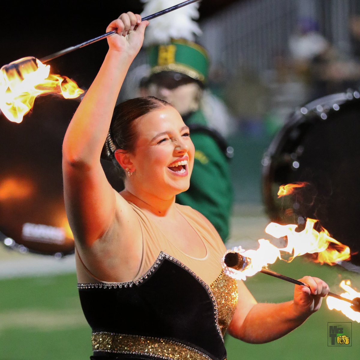 This just in. The Highlander Drumline will be performing with our 🔥 Fire Twirlers as part of this Friday’s halftime show. 

📸 creds to the great <a href="/sharyntormanen/">Sharyn Tormanen</a>!