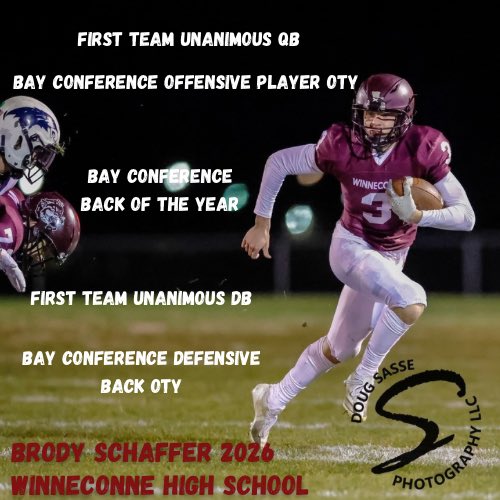 Brody Schaffer (@brodyschaffer3) on Twitter photo Honored to receive the following Bay Conference awards! Thanks to my parents, coaches, and teammates. Never satisfied🤞🏼
<a href="/CoachSchrenk/">James Schrenk</a> <a href="/AllenTrieu/">Allen Trieu</a>
<a href="/WinneconneFB/">Winneconne Football</a> <a href="/247Sports/">247Sports</a> <a href="/MJ_NFLDraft/">Mark Johnson</a> <a href="/PrepRedzoneWI/">Prep Redzone Wisconsin</a> <a href="/LanceLeQue/">Lance LeQue</a> <a href="/repattermann/">R.E. Pattermann</a> <a href="/OJW_Scouting/">PrepRedzone Oliver</a> <a href="/travisWSN/">Travis Wilson</a> <a href="/NWahlScouting/">Nate Wahl</a> @McNamaraRivals Honored to receive the following Bay Conference awards! Thanks to my parents, coaches, and teammates. Never satisfied🤞🏼
<a href="/CoachSchrenk/">James Schrenk</a> <a href="/AllenTrieu/">Allen Trieu</a>
<a href="/WinneconneFB/">Winneconne Football</a> <a href="/247Sports/">247Sports</a> <a href="/MJ_NFLDraft/">Mark Johnson</a> <a href="/PrepRedzoneWI/">Prep Redzone Wisconsin</a> <a href="/LanceLeQue/">Lance LeQue</a> <a href="/repattermann/">R.E. Pattermann</a> <a href="/OJW_Scouting/">PrepRedzone Oliver</a> <a href="/travisWSN/">Travis Wilson</a> <a href="/NWahlScouting/">Nate Wahl</a> @McNamaraRivals