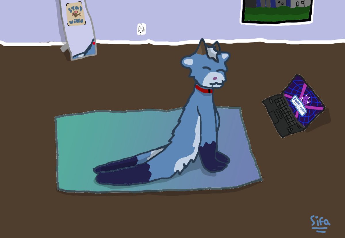 ThatGoatSifa's tweet photo. Yoga has got to be one of my favorite things, it helps alot with physical and mental health, also back pain!

Thank you so much @FuzzCabbit and @furry_yoga . I cannot recommend yoga enough, its powerful!! 

Hope you like this semi fanart! Yoga is such a big part of my life<3<3 https://t.co/Ip9RXI82wb