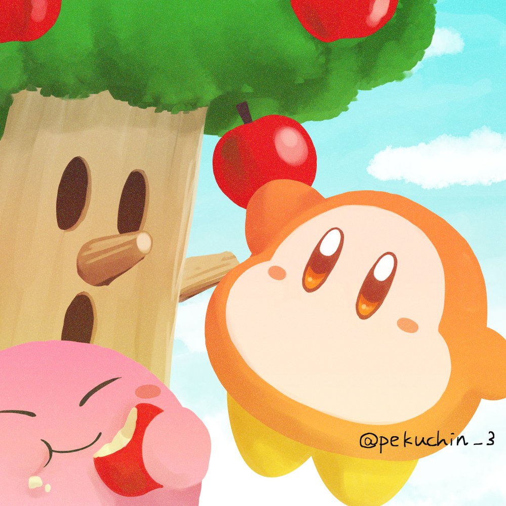 いいりんごの日🍎ということで過去絵よりリンゴとワドちゃん🍏 