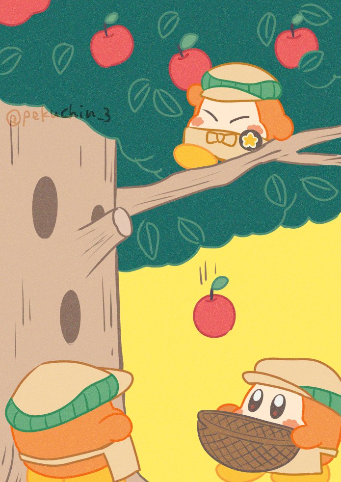 いいりんごの日🍎ということで過去絵よりリンゴとワドちゃん🍏 