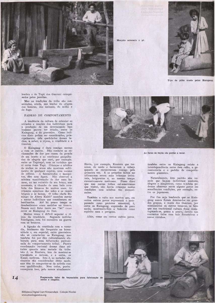 nimuendaju's tweet photo. Os Kaingang do Ivaí (Baldus 1948); https://t.co/F6NOkcV2ul

As fotografias que ilustram o texto são de Harald Schultz, que acompanhou o autor como seu assistente de pesquisa. https://t.co/jklyCv6GeD