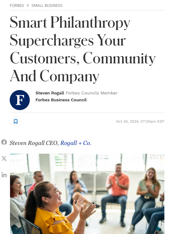 RogallCo's tweet photo. Want to Grow Your Business? Start by Giving Back!

Our CEO just dropped some wisdom in Forbes about a powerful truth: when businesses invest in their communities, everyone wins. Check out the Forbes article to explore more: https://t.co/I2mThNqEdu https://t.co/V3TXFWzImO