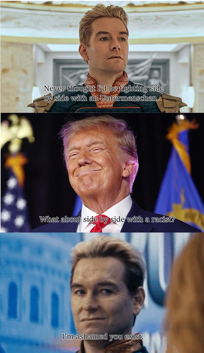 srps_00's tweet photo. I made two things that are political. Yes, me, the person under the rock. Heres the first. #meme #politics #theboys #Trump https://t.co/UzXtJWxjCg