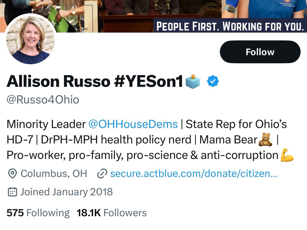 andrewbrenner's tweet photo. If you’re a Republican or anyone who realizes the Ohio House has been dysfunctional, Minority Leader Russo is the reason why. #VoteNoOnIssueOne https://t.co/b3pv8QBXvv