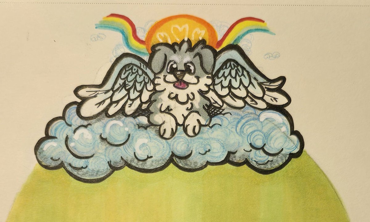 HalfToeArts's tweet photo. Finished commission for a follower and friend. 💚 they wanted the pups incorporated along with another pupper thats over the rainbow bridge, and i thought that was insanely touching 

Insta/FB/Twitter: HalfToeArts 

#commissionart https://t.co/t5fdkAv3xw