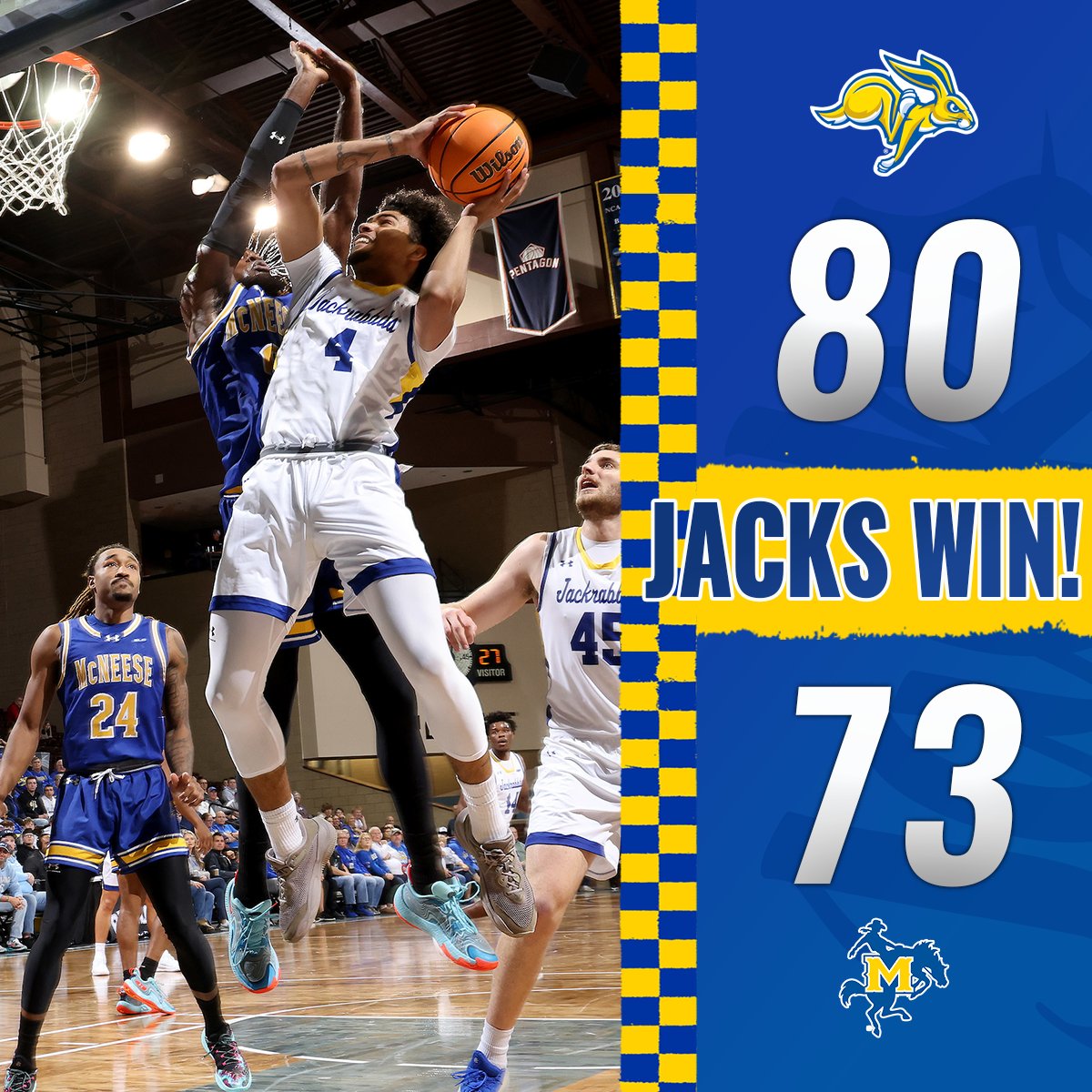 GoJacksMBB's tweet photo. Watch out for those Jackrabbits!

#GoJacks 🐰 https://t.co/wPHb1OVxDV