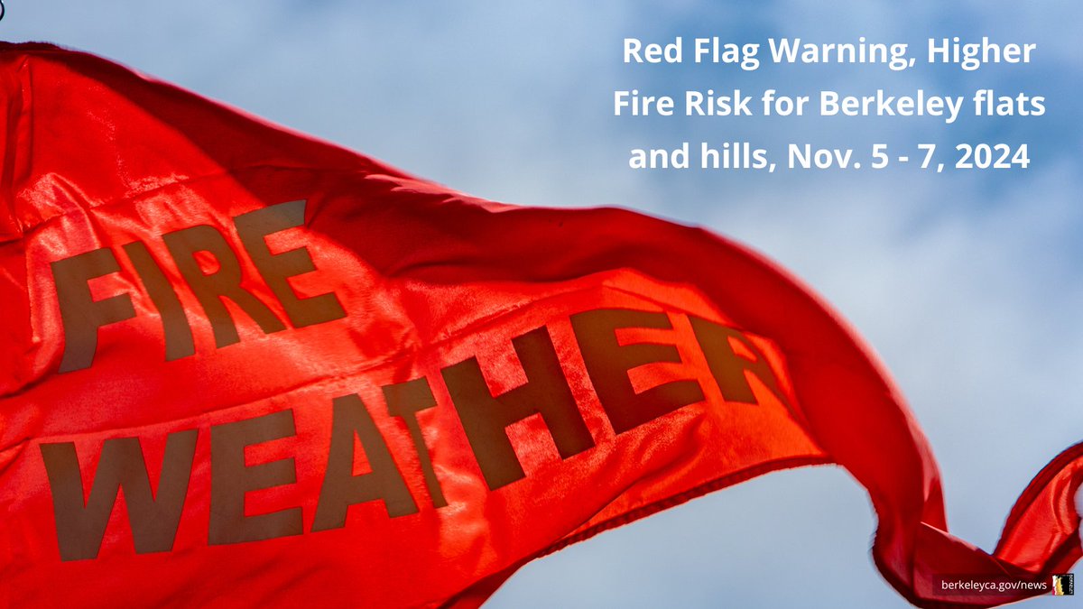 CityofBerkeley's tweet image. 🔥 Prepare for high fire danger; sign up for alerts, review City’s emergency map and evacuation routes, pack or refresh "go bags," and park off street when possible.

Learn more from our community message: berkeleyca.gov/community-recr…

6/
