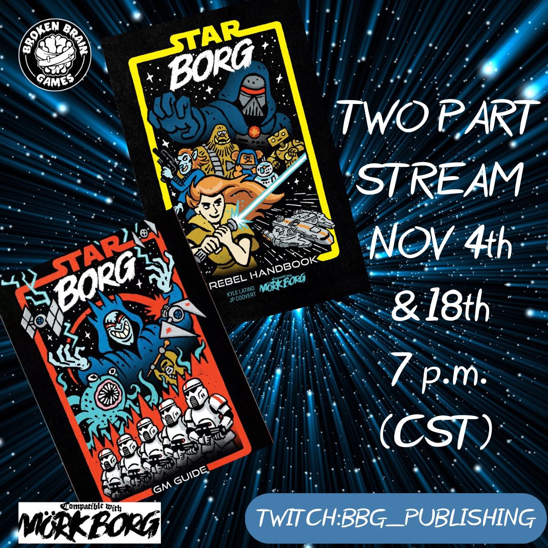 bbg_publishing's tweet photo. We are live playing  StarBorg part 1 with @KsSyR_X @RainbowFoxFire @EricaNerdyYogi and DM SpartanIII https://t.co/5AbWFyNhG3