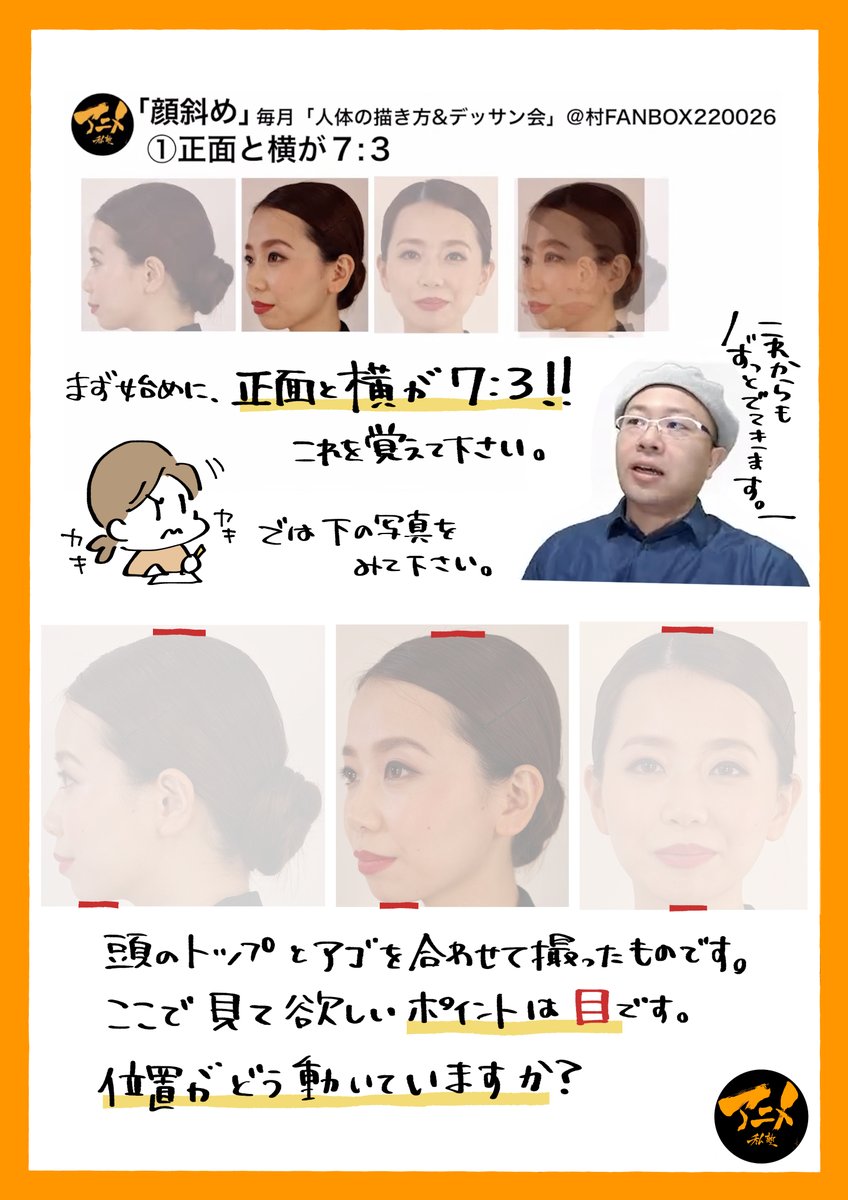 【220206デッサン会『顔斜め』】より
 早分かりレポ販売こちら⬇︎
 https://t.co/ZDUfKjRq7A 