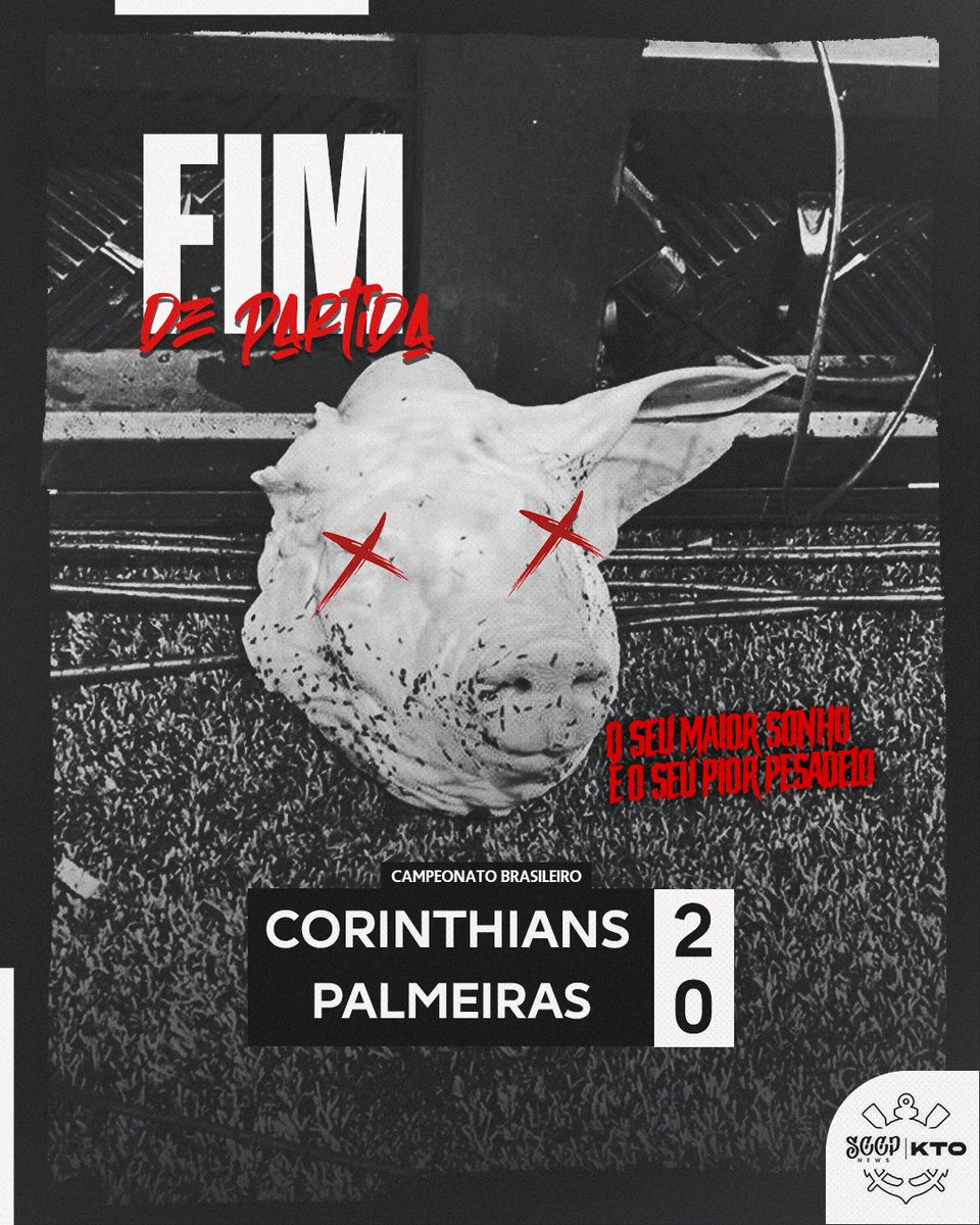 _sccpnews's tweet photo. ⚫️⚪️ | PORCO MORTO EM ITAQUERA, FIEL!

VENCE O CORINTHIANS, SE FODE O BI-REBAIXADO E SEM MUNDIAL. 

🥅 | Corinthians 2x0 Palmeiras
⚽️ | Rodrigo Garro e Yuri Alberto

#TRNews | #SCCPxPAL https://t.co/4aAZt0rNlu