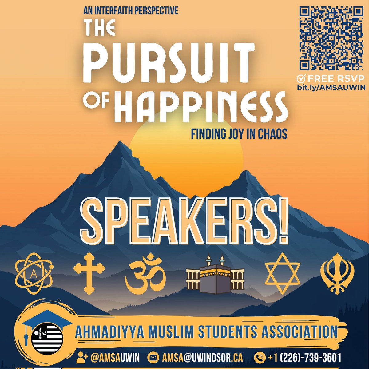 AMSAuwin's tweet photo. 📢Meet our speakers for our upcoming interfaith symposium!📢

✨️The Pursuit of Happiness✨️
📅November 20th, 2024
🕠5:30 P.M.
📍CAW Alumni Auditorium https://t.co/wWgVb5MWmB