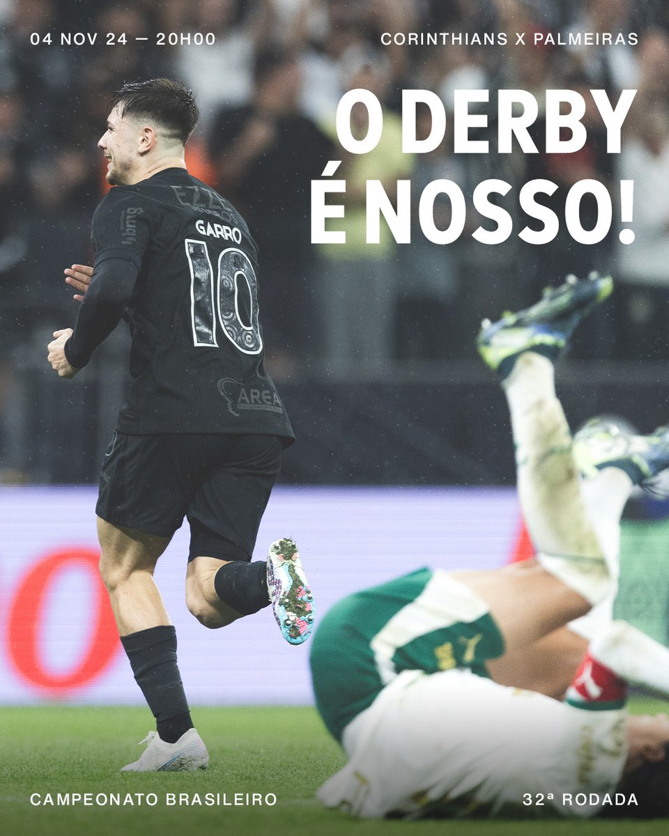 Corinthians's tweet image. VENCE O SPORT CLUB CORINTHIANS PAULISTA!!!!!!!!!!!! 💪🏾

Corinthians 2 🆚 0 Palmeiras

⚽ Rodrigo Garro
⚽ Yuri Alberto

#VaiCorinthians