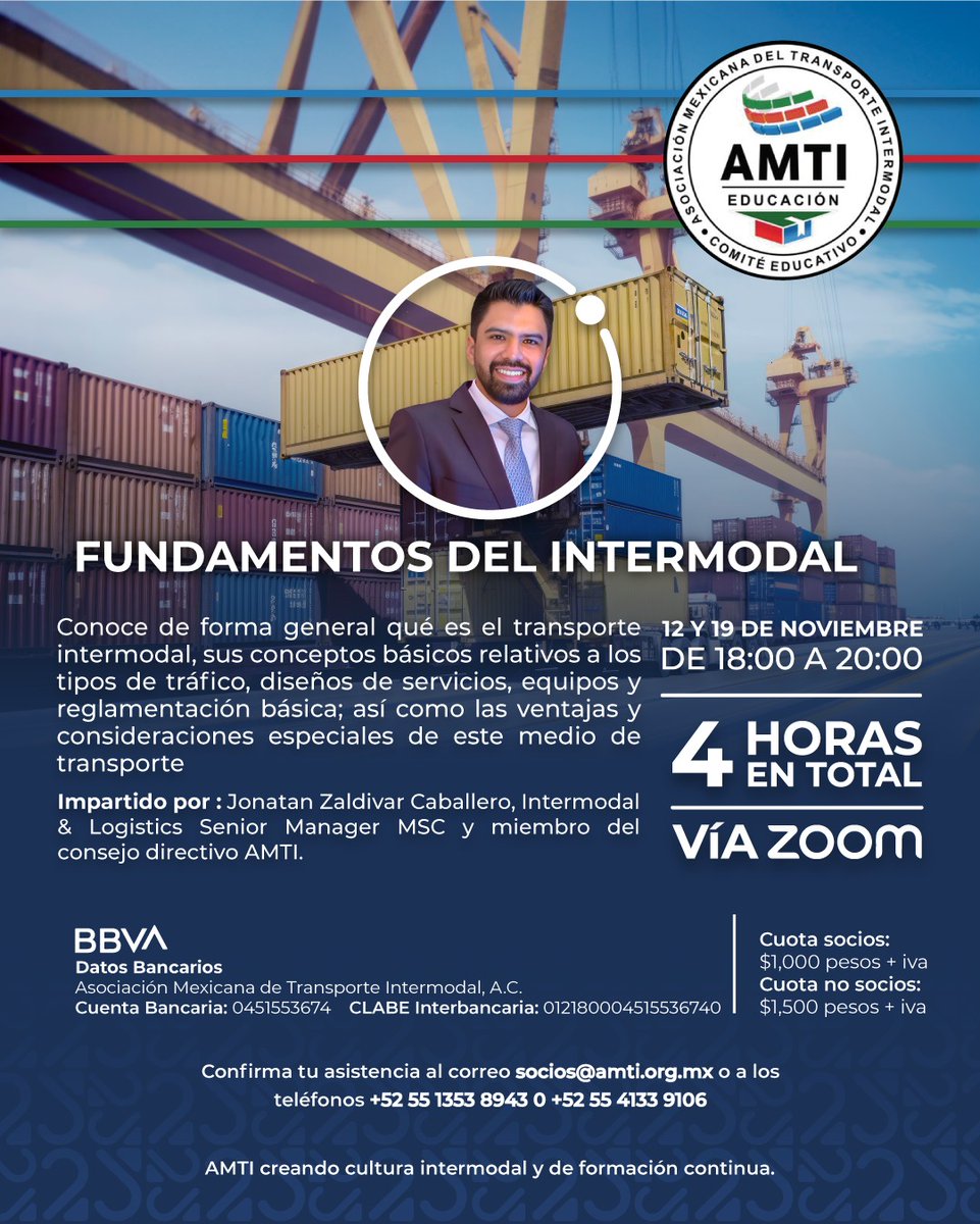 inboundlatam's tweet photo. ¿L𝐢𝐬𝐭𝐨 𝐩𝐚𝐫𝐚 𝐝𝐨𝐦𝐢𝐧𝐚𝐫 𝐞𝐥 𝐟𝐮𝐭𝐮𝐫𝐨 𝐝𝐞𝐥 𝐭𝐫𝐚𝐧𝐬𝐩𝐨𝐫𝐭𝐞?
Entender los fundamentos del transporte intermodal es clave para destacar en logística.
. 12 y 19 de noviembre
. 18:00 a 20:00
No te quedes atrás. ¡Inscríbete! https://t.co/DptaCGneiy