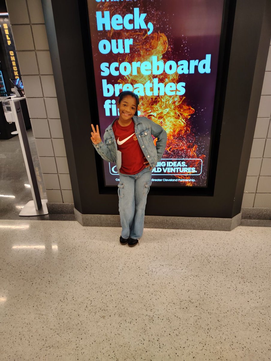 monieredbone's tweet photo. Her first Cavs game 
#LetEmKnow https://t.co/rVceCPWiox