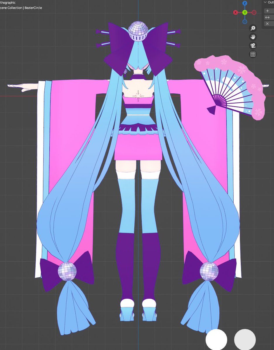 Ohedo julia night miku wip! remake of an older model ↓ #大江戸