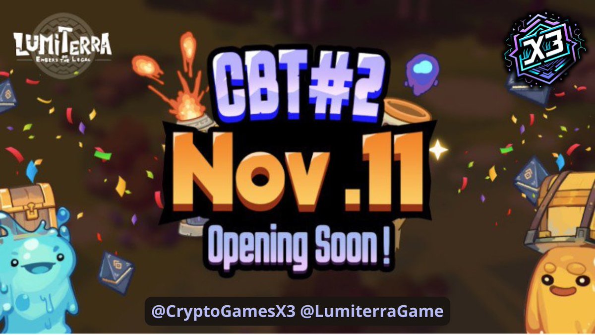 CryptoGamesX3's tweet photo. 🚨SORTEIO LUMITERRA🚨

São 15 keys para acessar o Closed Beta Test 2 que inicia em 11/11!

Regras:

1. Siga @CryptoGamesX3 e @LumiterraGame
2. Like e Repost neste post
3. Siga as instruções do link: https://t.co/HbjDSwQcU3

Prazo: 6/11 ao meio-dia. Boa sorte!!! 

#Lumiterra_CBT2 https://t.co/NK4QhhvN1D
