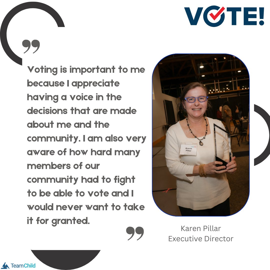 TeamChild's tweet photo. Tomorrow is Election Day! TeamChild staff are sharing why voting matters to them. Remember, your vote is your voice—make it count and help shape a brighter future!

#Election #Vote #Election2024 https://t.co/IjZKOPph6K