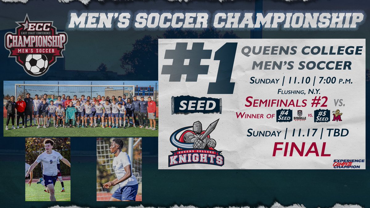 QCKnights's tweet photo. 𝐏𝐨𝐬𝐭𝐬𝐞𝐚𝐬𝐨𝐧 𝐏𝐢𝐜𝐭𝐮𝐫𝐞: The Men's and Women's Soccer teams have clinched @ECCSports postseason spots and will begin their quest for a Championship crown at home. Postseason previews will be posted on https://t.co/f44sxV3FvO later this week. #knightnation https://t.co/TayNm8IVSw