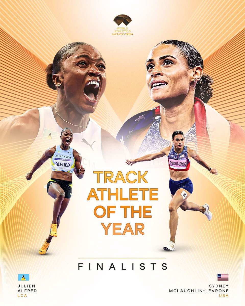 QuickGameRecap's tweet image. Finalists for Female Track Athlete of the Year: Sydney McLaughlin and Julien Alfred! 🌟🏆
