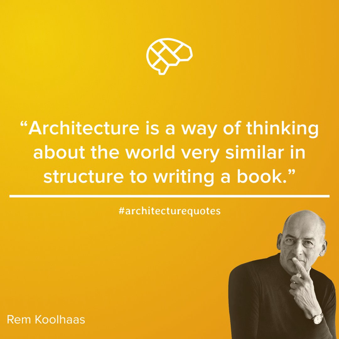 "Architecture is a way of thinking about the world very similar in structure to writing a book" ~ Rem Koolhaas
#architecturequotes #remkoolhaas