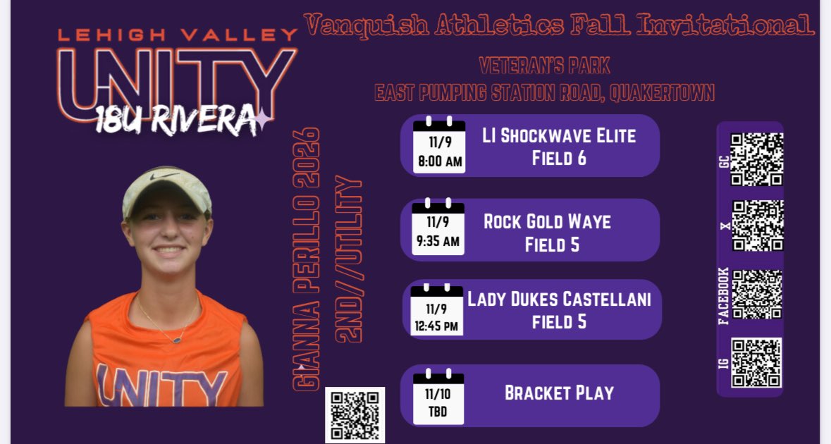 Gianna Perillo 2026 (@perillogianna) on Twitter photo Last time this fall taking the field with <a href="/Lvunityrivera/">Lehigh Valley Unity 18u Rivera</a> <a href="/siara_gonzo/">Siara Gonzalez</a> <a href="/soriv2025/">Sophia Rivera</a> <a href="/AdieLaney/">Laney Adie 2025</a> <a href="/addisonsabo2025/">Addison Sabo</a> <a href="/AveryKauffman13/">Avery Kauffman</a> <a href="/lilymoretti11/">Lily Moretti</a> <a href="/MaddieBixler27/">Madison Bixler 2027</a> <a href="/jj_stoddart2026/">Jalecia Stoddart</a> <a href="/AddisonGreger/">Addison Greger 2027</a> <a href="/CruzRivera1979/">Coach Cruz Rivera</a> let’s make it a great one 💜🧡🥎 Last time this fall taking the field with <a href="/Lvunityrivera/">Lehigh Valley Unity 18u Rivera</a> <a href="/siara_gonzo/">Siara Gonzalez</a> <a href="/soriv2025/">Sophia Rivera</a> <a href="/AdieLaney/">Laney Adie 2025</a> <a href="/addisonsabo2025/">Addison Sabo</a> <a href="/AveryKauffman13/">Avery Kauffman</a> <a href="/lilymoretti11/">Lily Moretti</a> <a href="/MaddieBixler27/">Madison Bixler 2027</a> <a href="/jj_stoddart2026/">Jalecia Stoddart</a> <a href="/AddisonGreger/">Addison Greger 2027</a> <a href="/CruzRivera1979/">Coach Cruz Rivera</a> let’s make it a great one 💜🧡🥎
