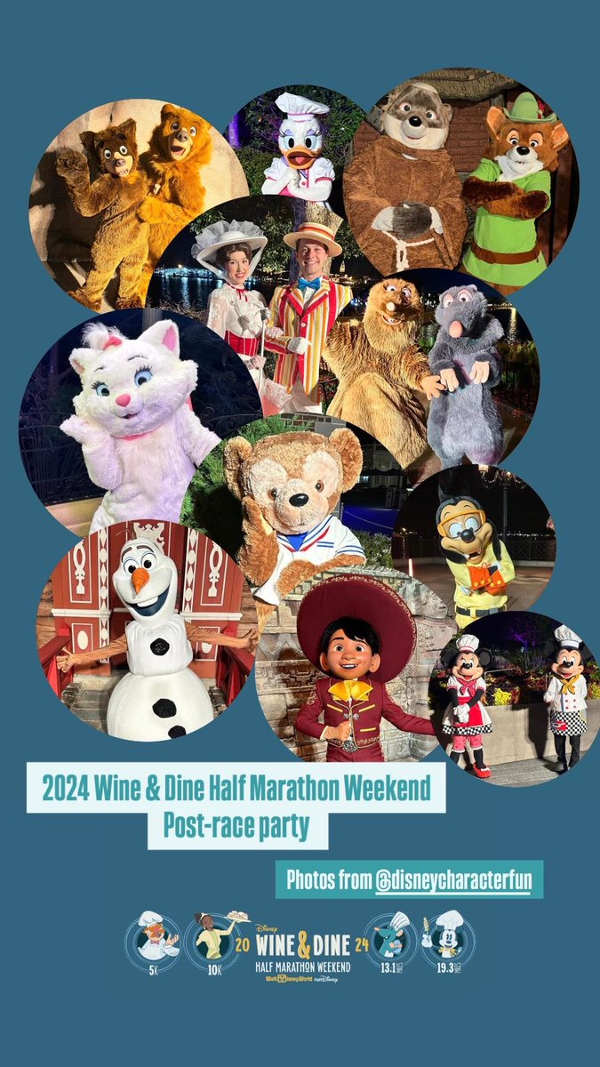 CharactersPBlog's tweet photo. @runDisney @DisCharCentral 2024 Wine &amp; Dine Half Marathon Weekend Post-race party to conclude! Friar Tuck made a rare appearance along Robin Hood! The line-up was pretty bland with a lot of repeat from the races or daily ops offerings. 
(📸 @disneycharacterfun)
#DisneyParks
#WineandDine
#runDisney https://t.co/rZbm7z6lRr