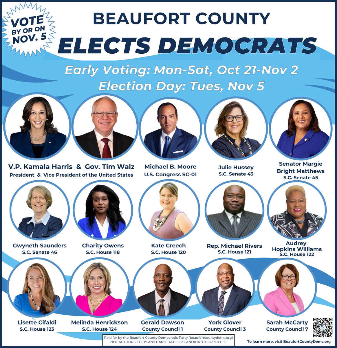 On this election eve, we would like to thank our candidates for representing our values and running for office. <a href="/scdp/">South Carolina Democratic Party</a> #ProudBeaufortCountyDemocrats #DumSpiroSpero