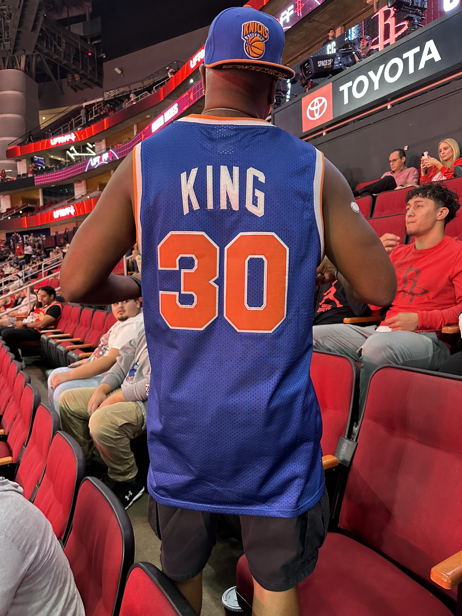 Michael Shapiro on X Delightful collection of Knicks throwback jerseys at Toyota Center tonight Sprewell guy was particularly on brand Fun one about to tip off in Houston. https t HsFtQFkva5 X