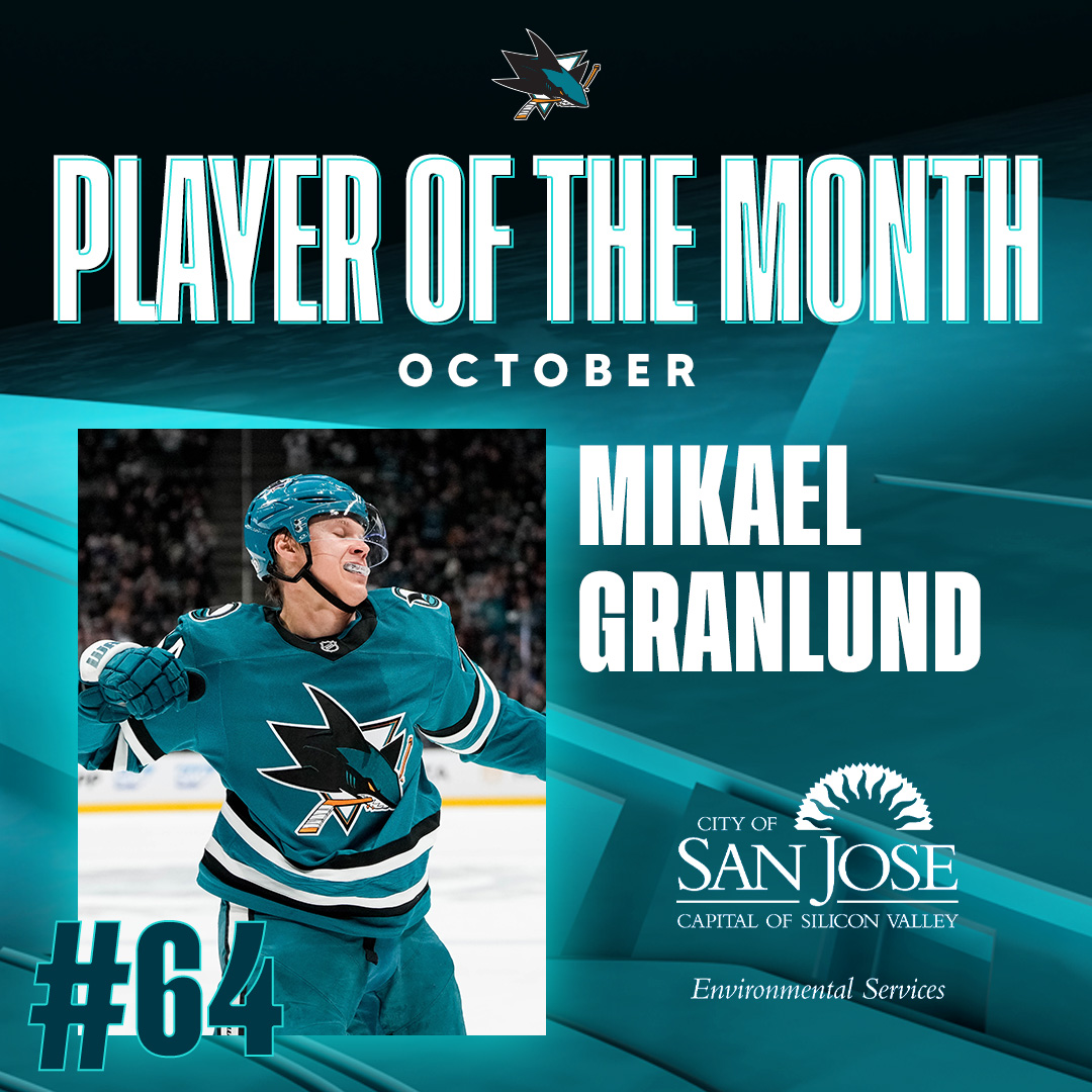 October's Player of the Month is... Mikael Granlund! 👏

<a href="/sjenvironment/">San José Environmental Services</a> | #SJSharks
