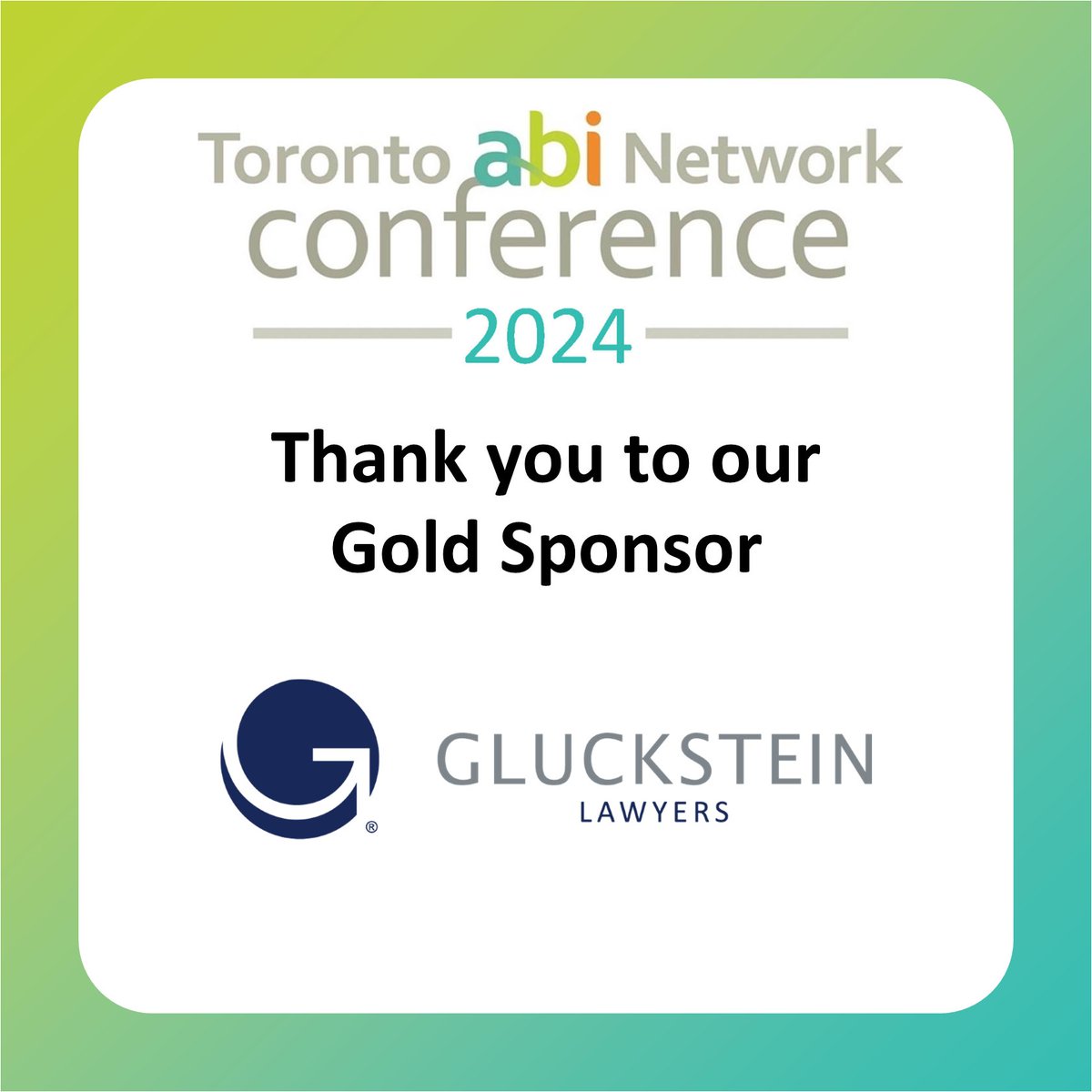 As a law firm that is deeply committed to supporting and advocating for individuals impacted by a brain injury, we are so proud to have <a href="/glucksteinlaw/">Gluckstein Lawyers</a>  as a gold sponsor of the 2024 Toronto ABI Conference! <a href="/UHNConfServices/">UHN Conference Services</a>