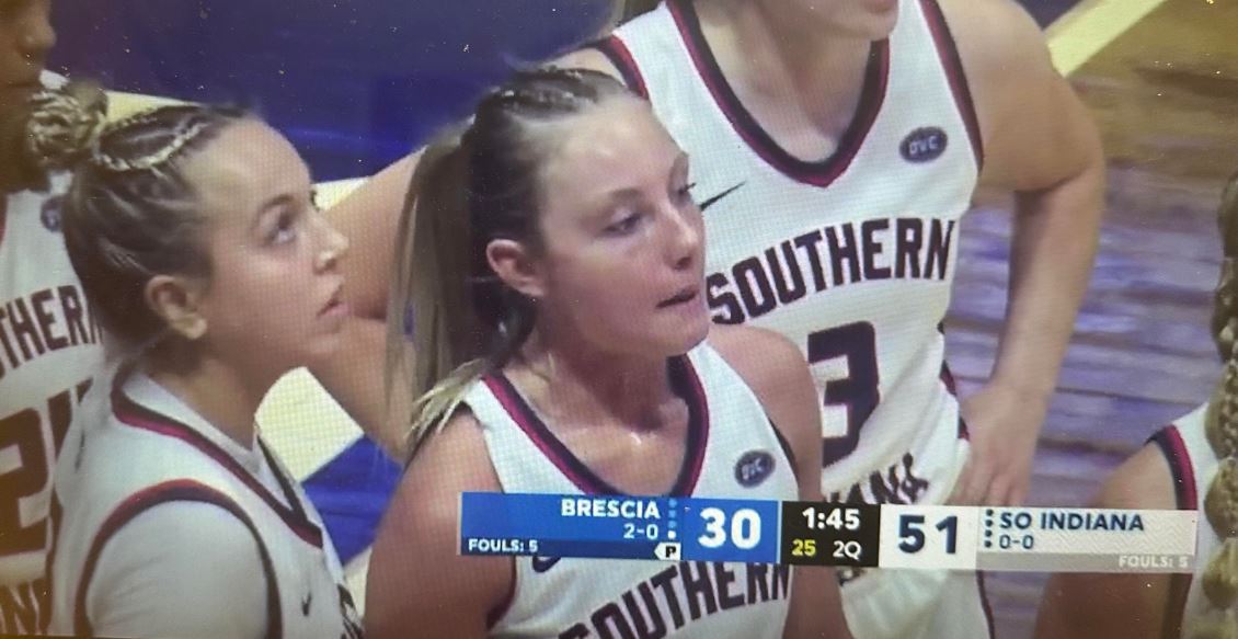 PEHSgbb's tweet photo. Congrats to @lexi_sepulveda on her 1st college game for @usiwbb #BengalPride #TheRightPlace https://t.co/CC1GZtZC3F